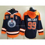 Felpa con Cappuccio Edmonton Oilers Wayne Gretzky Blu