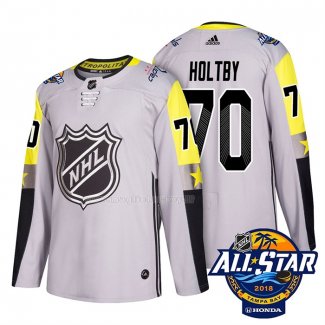 Maglia Hockey 2018 All Star Washington Capitals Braden Holtby Autentico Gris