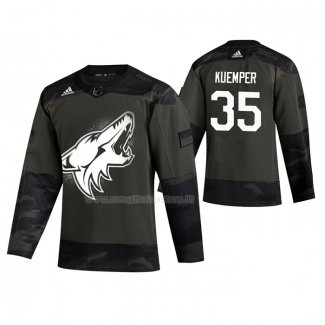 Maglia Hockey Arizona Coyotes Darcy Kuemper 2019 Veterans Day Camuffamento