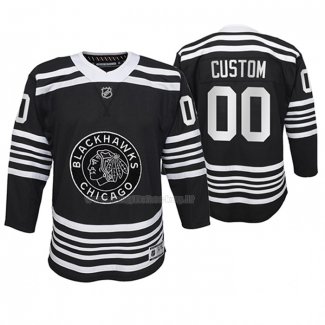 Maglia Hockey Bambino Chicago Blackhawks Personalizzate Premier Alternato Nero