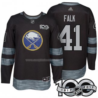 Maglia Hockey Buffalo Sabres Justin Falk 1917-2017 100th Anniversario Nero