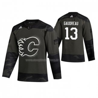 Maglia Hockey Calgary Flames Johnny Gaudreau 2019 Veterans Day Camuffamento