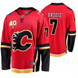 Maglia Hockey Calgary Flames T. J. Brodie 40th Anniversario Home Breakaway Rosso