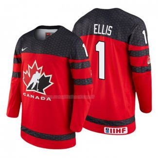 Maglia Hockey Canada Colten Ellis 2018 Iihf World Championship Giocatore Rosso