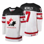 Maglia Hockey Canada Ryan Merkley 2018 Iihf World Championship Giocatore Bianco
