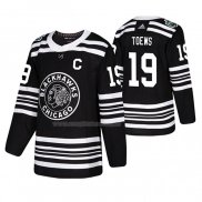Maglia Hockey Chicago Blackhawks Jonathan Toews 2019 Winter Classic Nero