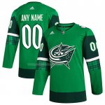 Maglia Hockey Columbus Blue Jackets 2023 St. Patrick's Day Autentico Personalizzate Verde