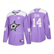 Maglia Hockey Dallas Stars Jamie Benn Autentico 2018 Fights Cancer Viola