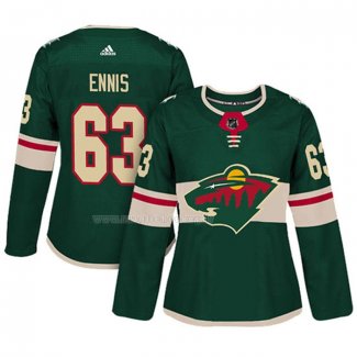 Maglia Hockey Donna Minnesota Wild Tyler Ennis Autentico Giocatore Verde