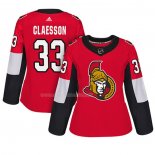 Maglia Hockey Donna Ottawa Senators Fredrik Claesson Autentico Giocatore Rosso