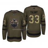 Maglia Hockey Edmonton Oilers Cam Talbot 2018 Salute To Service Verde Militare