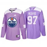 Maglia Hockey Edmonton Oilers Connor Mcdavid 2018 Fights Cancer Viola