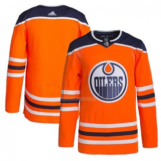 Maglia Hockey Edmonton Oilers Home Autentico Pro Arancione