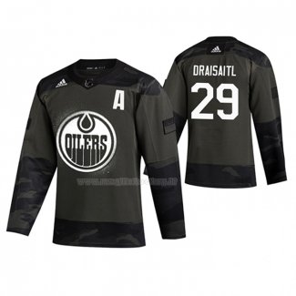 Maglia Hockey Edmonton Oilers Leon Draisaitl 2019 Veterans Day Camuffamento