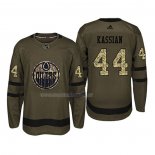 Maglia Hockey Edmonton Oilers Zack Kassian 2018 Salute To Service Verde Militare