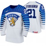 Maglia Hockey Finlandia Juhani Tyrvainen Home 2020 Iihf World Championship Bianco