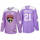 Maglia Hockey Florida Panthers Vincent Trocheck 2018 Fights Cancer Viola