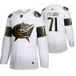 Maglia Hockey Golden Edition Columbus Blue Jackets Nick Foligno Autentico Bianco