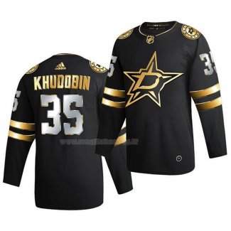 Maglia Hockey Golden Edition Dallas Stars Anton Khudobin Limited Autentico 2020-21 Nero