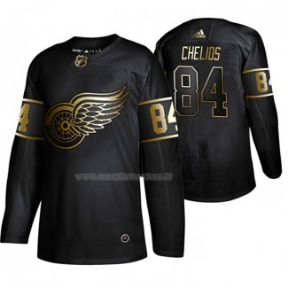 Maglia Hockey Golden Edition Detroit Red Wings Jake Chelios Autentico Nero