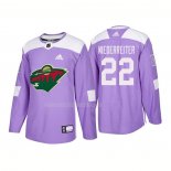 Maglia Hockey Minnesota Wild Niederreiter Autentico 2018 Fights Cancer Viola