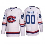Maglia Hockey Montreal Canadiens Personalizzate Autentico 2017 100 Classic Bianco
