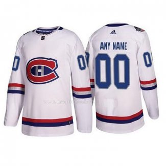 Maglia Hockey Montreal Canadiens Personalizzate Autentico 2017 100 Classic Bianco