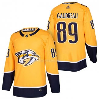 Maglia Hockey Nashville Predators Frederick Gaudreau Autentico Home 2018 Giallo