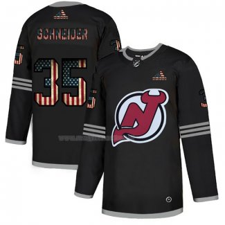 Maglia Hockey New Jersey Devils Cory Schneider 2020 USA Flag Nero