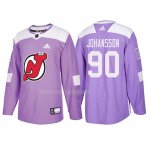 Maglia Hockey New Jersey Devils Marcus Johansson 2018 Fights Cancer Viola