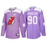 Maglia Hockey New Jersey Devils Marcus Johansson 2018 Fights Cancer Viola