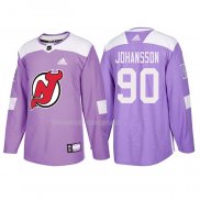 Maglia Hockey New Jersey Devils Marcus Johansson 2018 Fights Cancer Viola