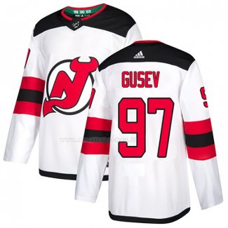 Maglia Hockey New Jersey Devils Nikita Gusev Road Autentico Bianco