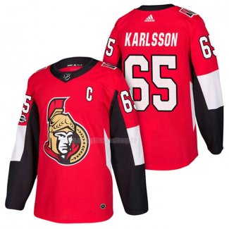 Maglia Hockey Ottawa Senators Erik Karlsson Autentico Home 2018 Rosso