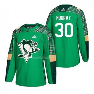 Maglia Hockey Pittsburgh Penguins Matt Murray 2018 Dia de San Patricio Verde