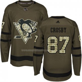 Maglia Hockey Pittsburgh Penguins Sidney Crosby 2018 Salute To Service Verde Militare
