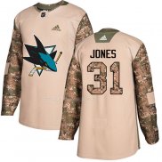 Maglia Hockey San Jose Sharks Martin Jones Autentico 2017 Veterans Day Camuffamento