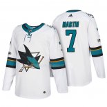 Maglia Hockey San Jose Sharks Paul Martin 2018 Bianco