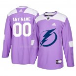Maglia Hockey Tampa Bay Lightning Personalizzate Viola
