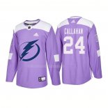 Maglia Hockey Tampa Bay Lightning Ryan Callahan Autentico 2018 Fights Cancer Viola