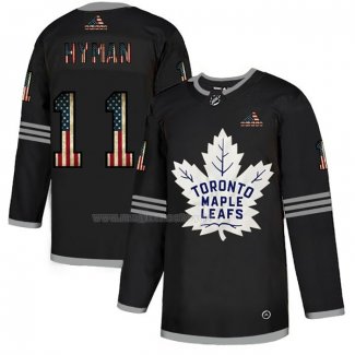 Maglia Hockey Toronto Maple Leafs Zach Hyman 2020 USA Flag Nero