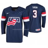 Maglia Hockey USA Henry Thrun 2019 Iihf World U18 Championship Blu
