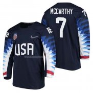 Maglia Hockey USA John Mccarthy 2018 Olympic Blu