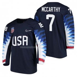 Maglia Hockey USA John Mccarthy 2018 Olympic Blu
