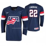 Maglia Hockey USA Owen Lindmark 2019 Iihf World U18 Championship Blu
