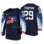 Maglia Hockey USA Tage Thompson 2018 Iihf World Championship Giocatore Nero