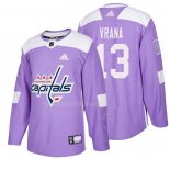 Maglia Hockey Washington Capitals Jakub Vrana 2018 Fights Cancer Viola