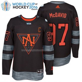 Maglia Hockey America del Norte Connor Mcdavid Premier 2016 World Cup Nero