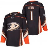 Maglia Hockey Anaheim Ducks Reto Berra Home Autentico 2018 Nero