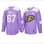 Maglia Hockey Anaheim Ducks Rickard Rakell 2018 Fights Cancer Viola